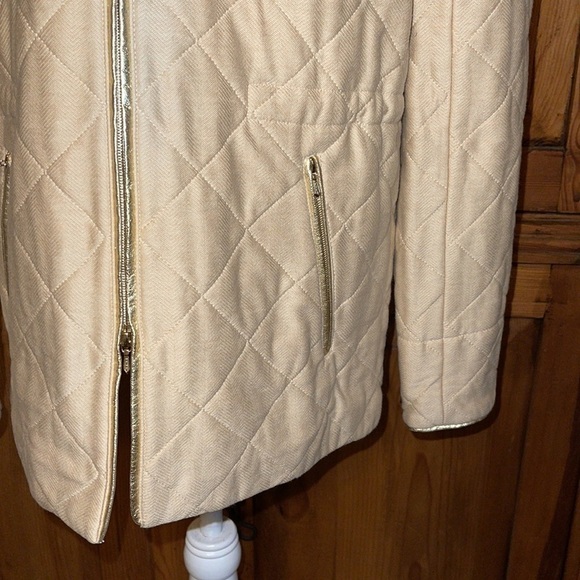 LEggiADRO Gold Luxe Quilted & Leather trim Jacket Sz. 10 (MD) - Picture 7 of 17